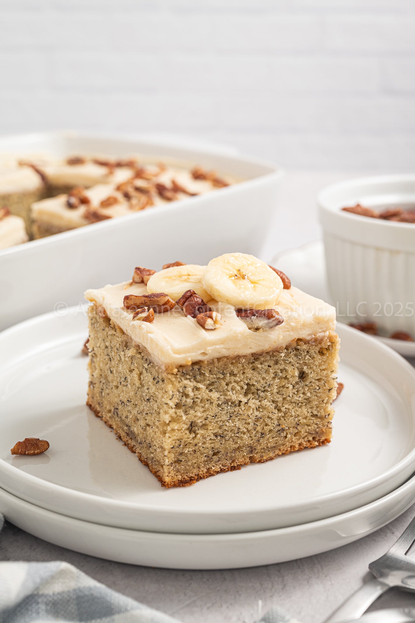 NEW PHOTOS - Banana Cake with Brown Butter Cream Cheese Frosting - *EXCLUSIVE*