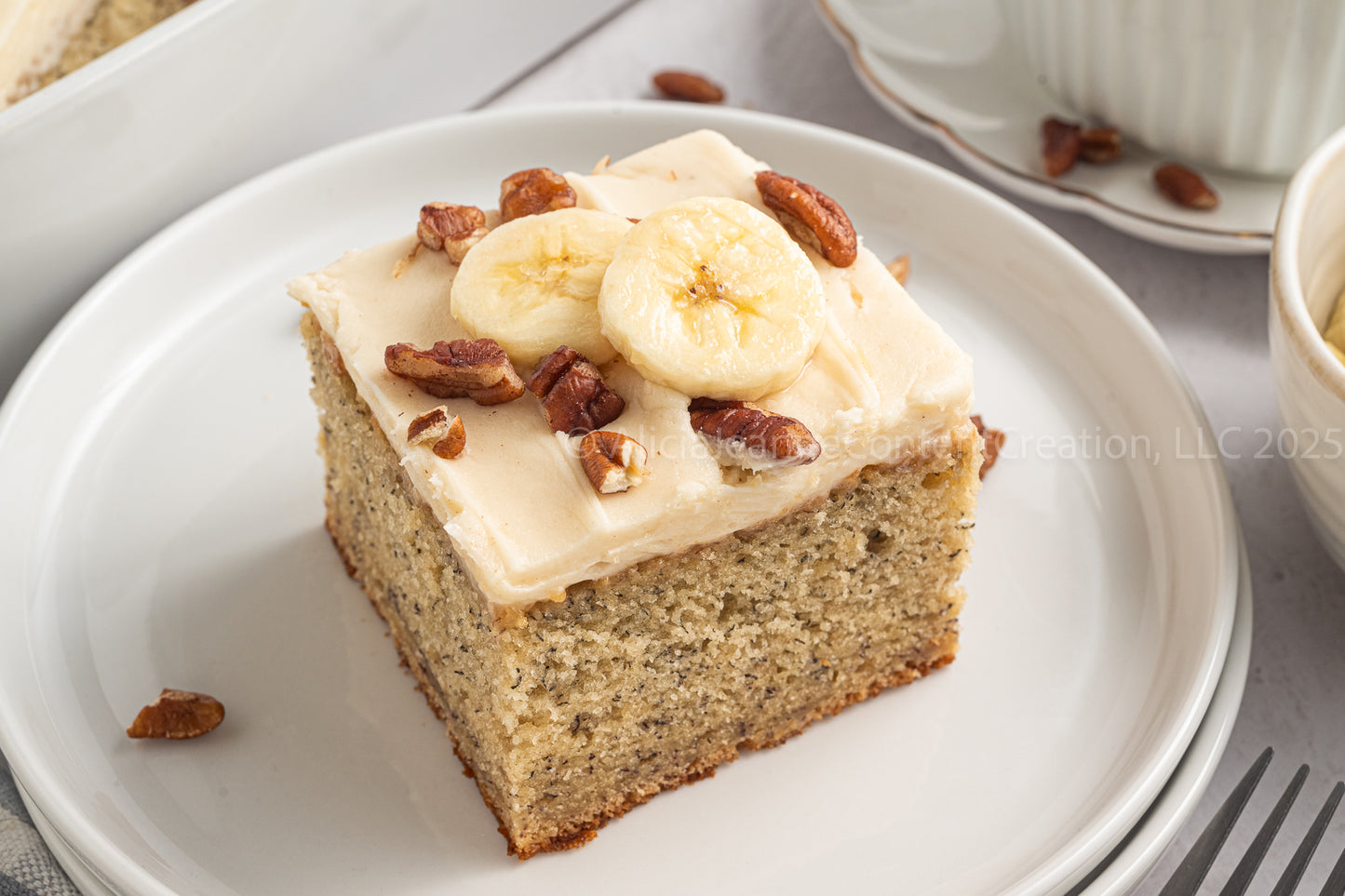 NEW PHOTOS - Banana Cake with Brown Butter Cream Cheese Frosting - *EXCLUSIVE*