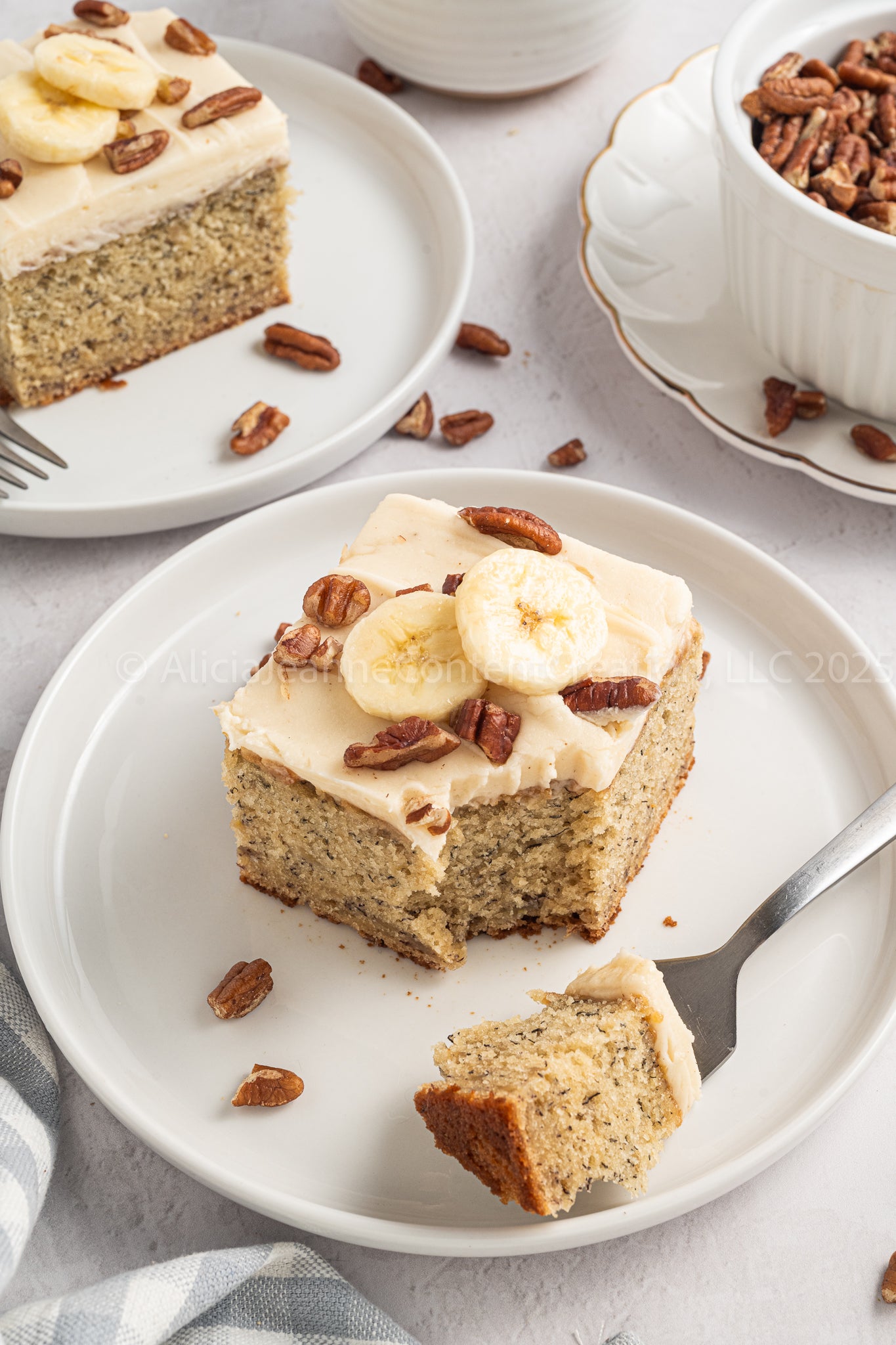 NEW PHOTOS - Banana Cake with Brown Butter Cream Cheese Frosting - *EXCLUSIVE*