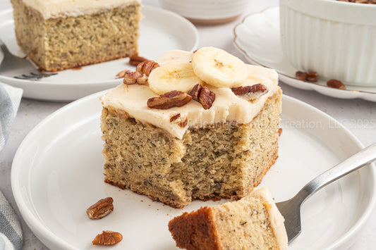 NEW PHOTOS - Banana Cake with Brown Butter Cream Cheese Frosting - *EXCLUSIVE*