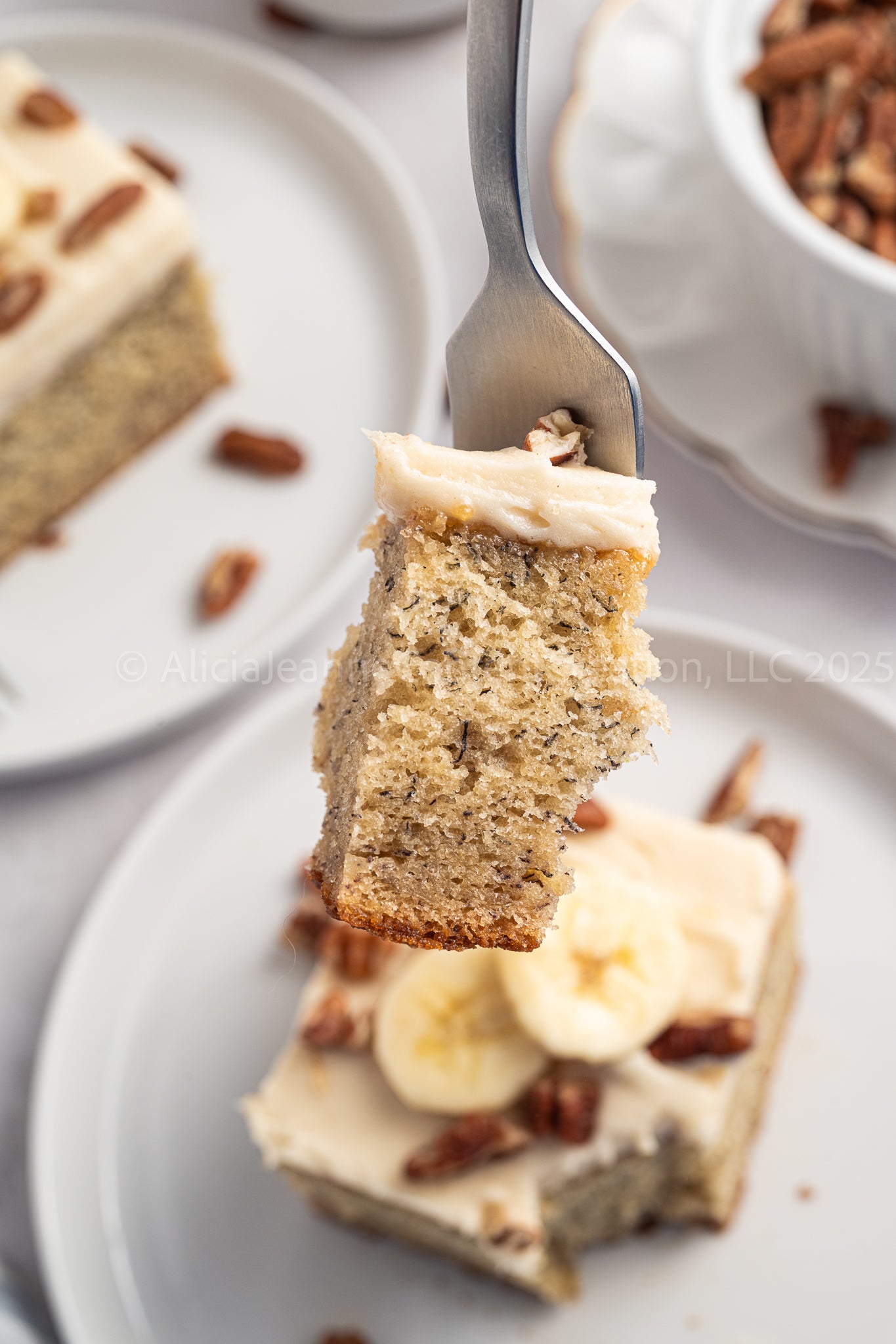 NEW PHOTOS - Banana Cake with Brown Butter Cream Cheese Frosting - *EXCLUSIVE*