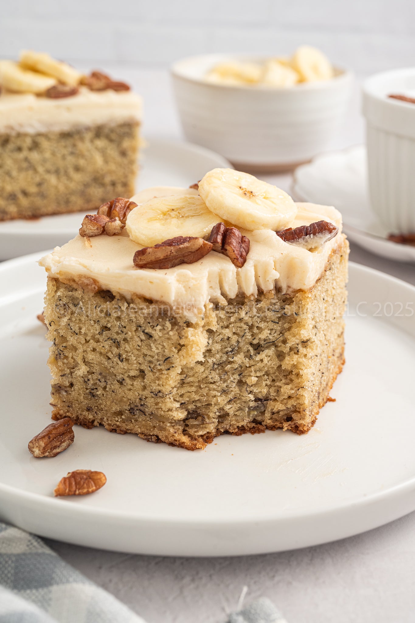 NEW PHOTOS - Banana Cake with Brown Butter Cream Cheese Frosting - *EXCLUSIVE*