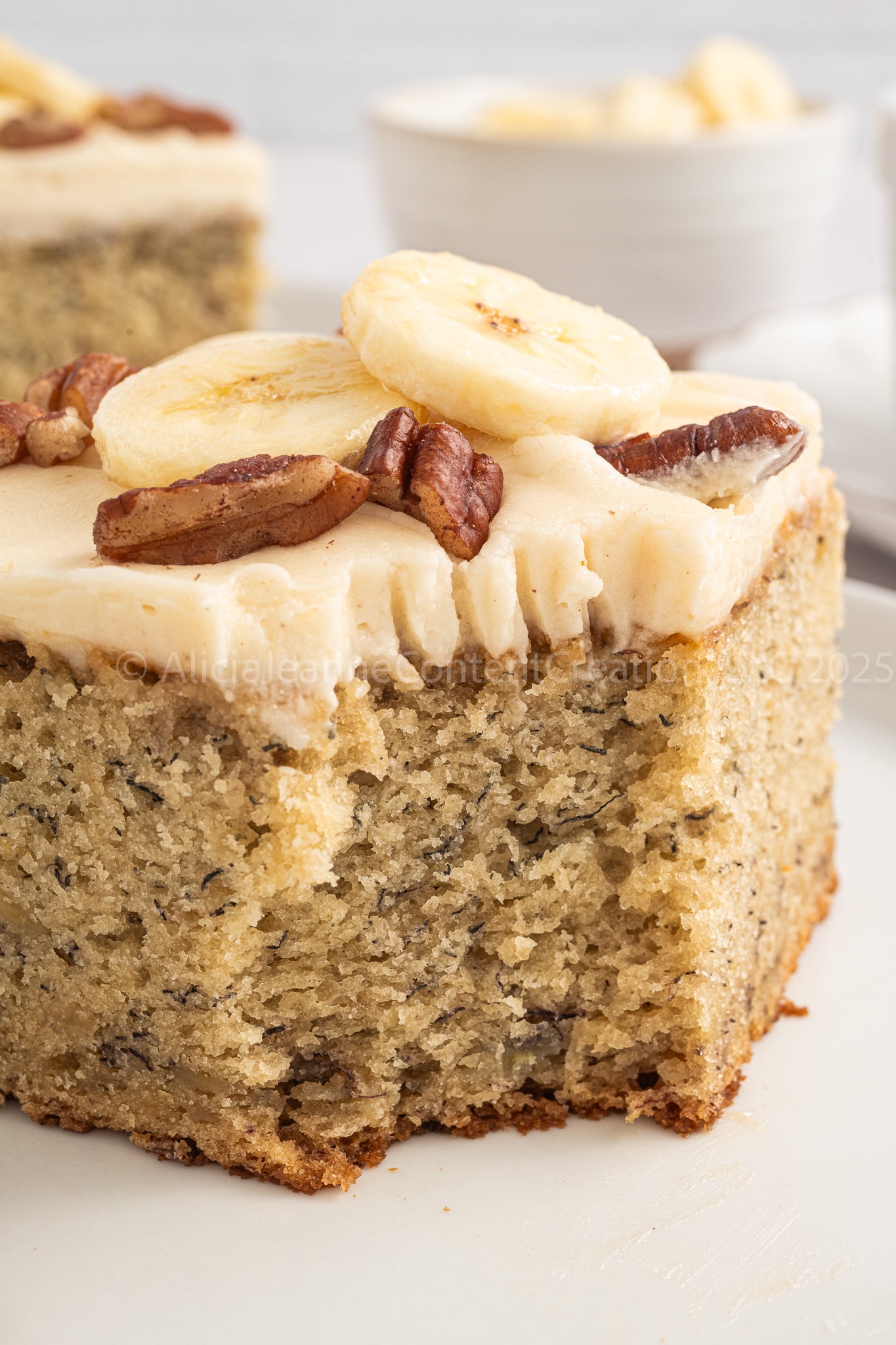 NEW PHOTOS - Banana Cake with Brown Butter Cream Cheese Frosting - *EXCLUSIVE*
