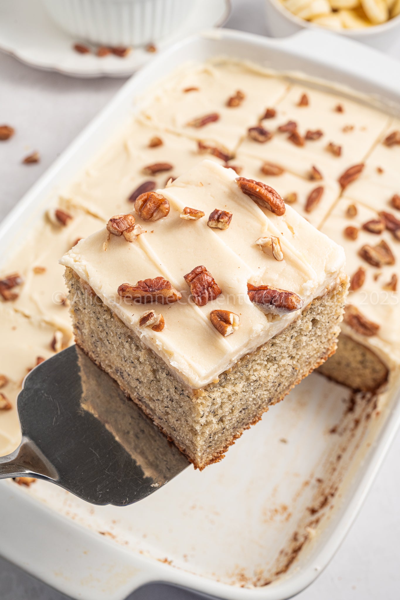 NEW PHOTOS - Banana Cake with Brown Butter Cream Cheese Frosting - *EXCLUSIVE*