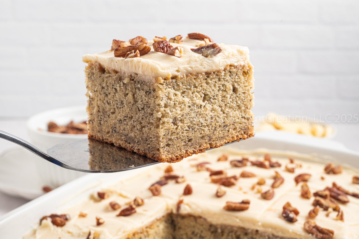 NEW PHOTOS - Banana Cake with Brown Butter Cream Cheese Frosting - *EXCLUSIVE*