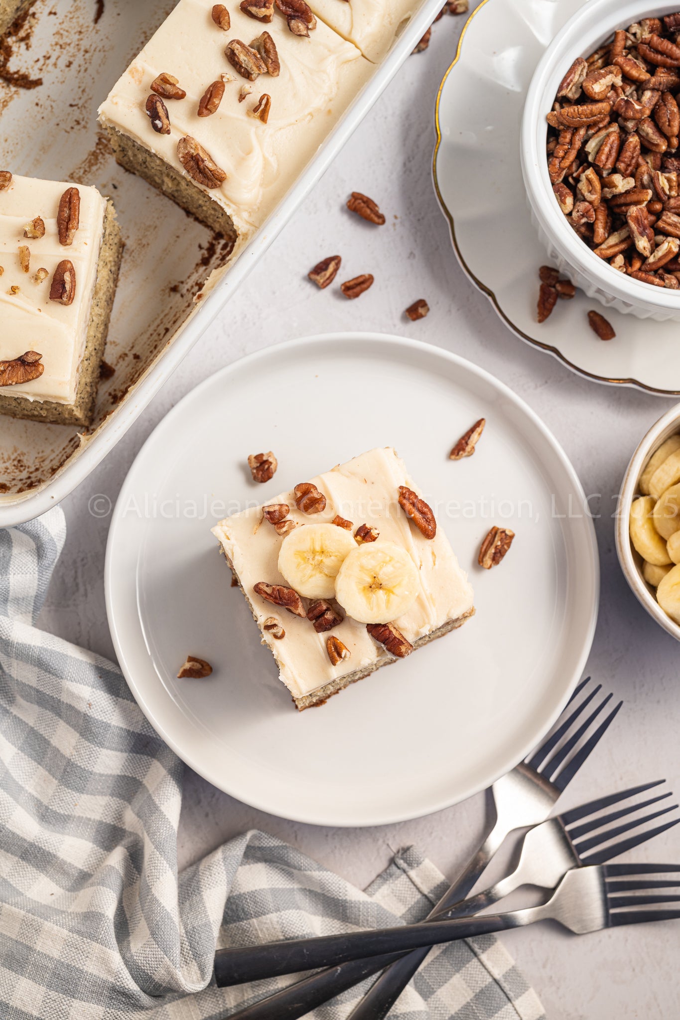 NEW PHOTOS - Banana Cake with Brown Butter Cream Cheese Frosting - *EXCLUSIVE*