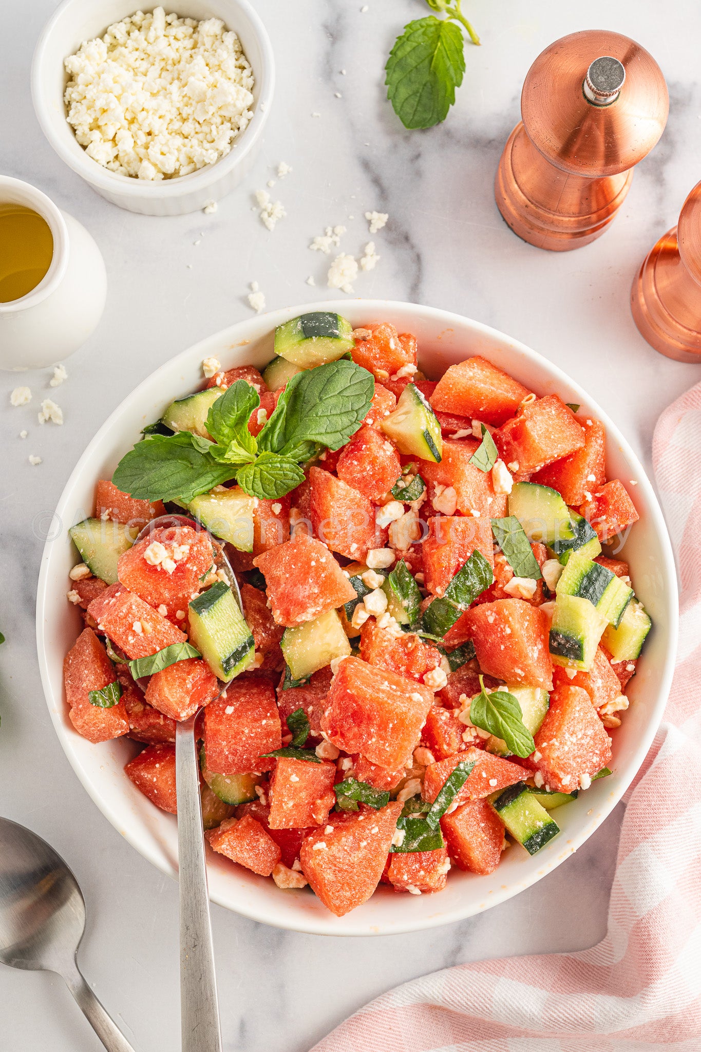 Watermelon Salad with Feta and Mint - *EXCLUSIVE*
